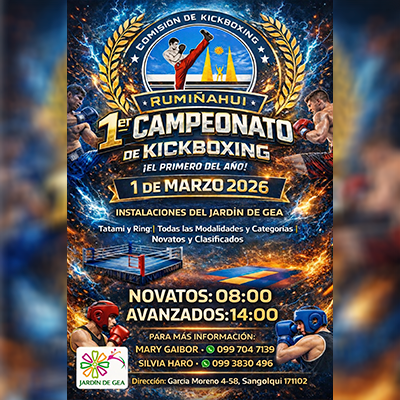 1er CAMPEONATO DE KICKBOXING RUMIÑAHUI - flyer